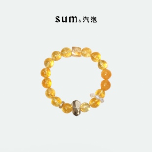 SUM汽泡·财富之石·黄水晶珍珠手串招财·原创设计款 新品