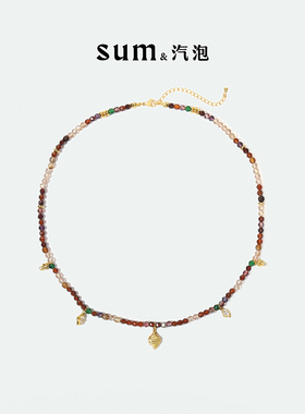 水晶玛瑙k金女设计百搭项链