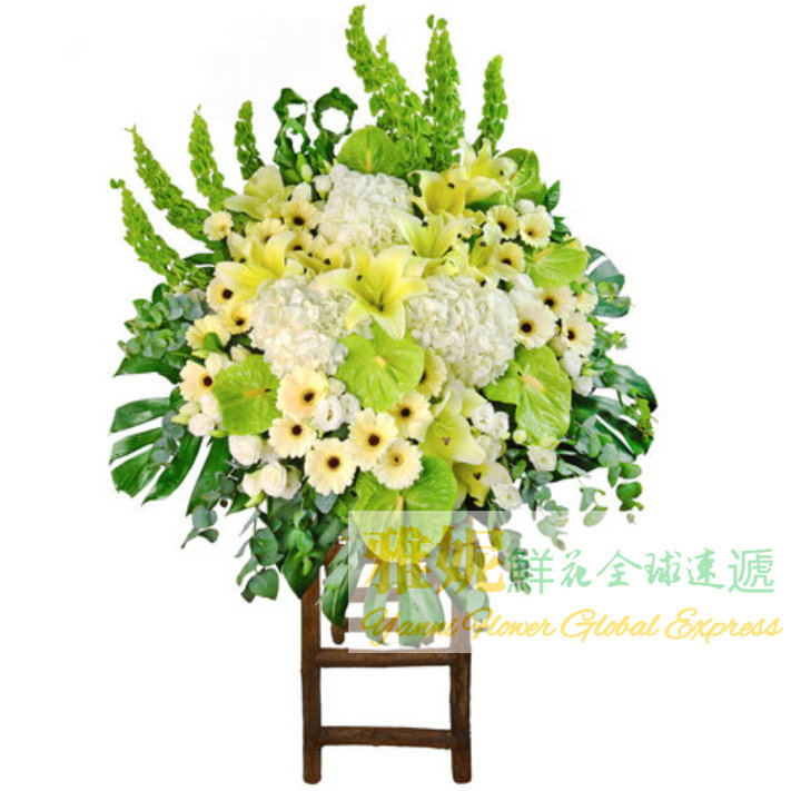 香港高端白事鮮花速遞同城葬禮花籃帛事花牌喪禮花圈悼念花束訂花