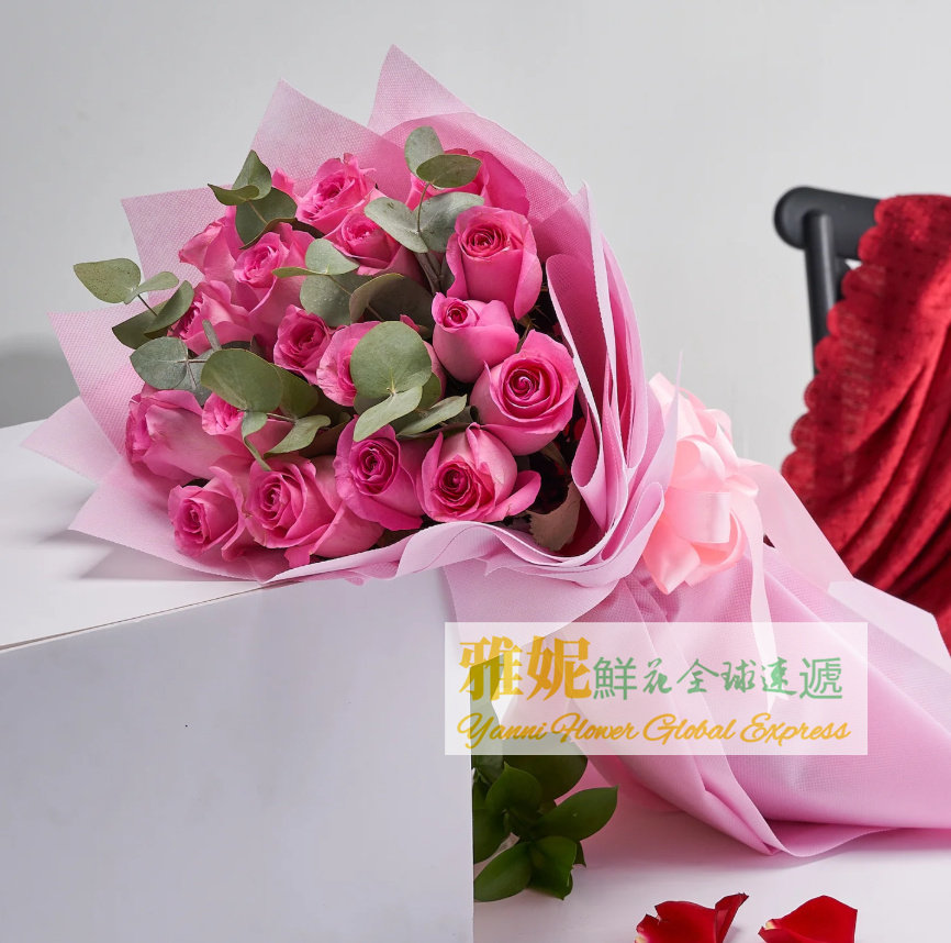 迪拜鲜花速递国外际送花同城派送沙迦阿布扎比杜拜订花情人节玫瑰