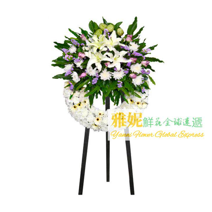 香港喪禮花圈速遞白事花籃花束花牌帛事祭奠葬禮鮮花配送同城澳門