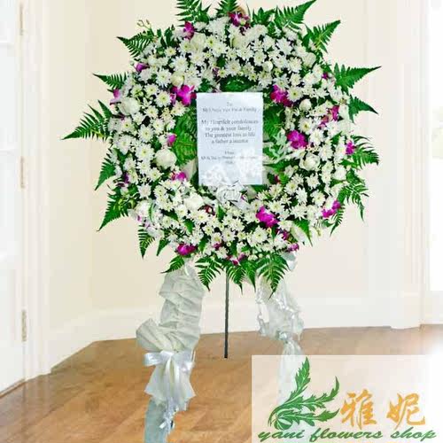 新加坡丧礼鲜花篮速递圈白事葬礼