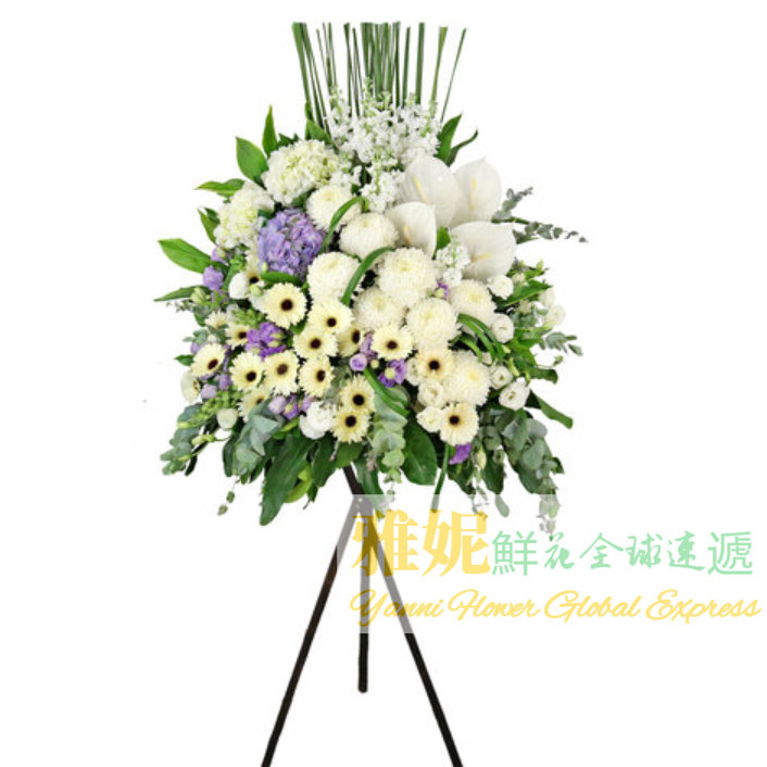 喪禮花籃速遞悼念花束哀思花牌花圈白事帛事香港澳門花店同城速遞