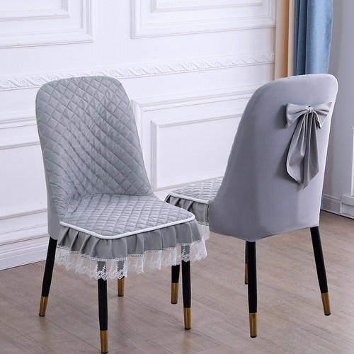 轻奢弧形椅子套罩餐桌椅套坐垫靠背一体垫四季通用半圆椅垫凳子套