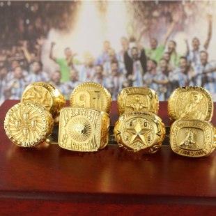 莱昂内尔·梅西足球世界杯金球奖颁奖冠军戒指套装