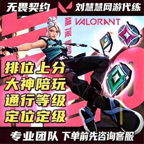 无畏契约端游手游代练代肝上分瓦陪玩陪练排位刷通行证定级赛等级