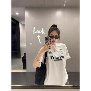 2026韩版宽松显瘦甜美印花短袖200斤夏季大码女装胖妹妹mmt恤上衣