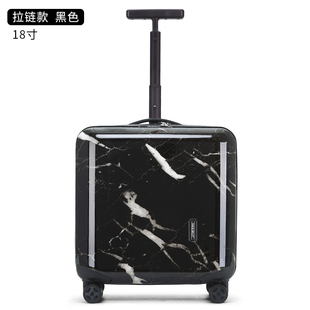 小型行李箱拉链款登机箱大理石花纹结实耐磨万向轮密码箱旅行箱