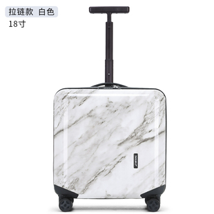 小型行李箱拉链款登机箱大理石花纹结实耐磨万向轮密码箱旅行箱