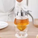 Японская стиль Honeypot Glass удобно сжать бутылку с подарочным наконечником для медовой бутылки с нажатой на утечку горшка для хранения уплотнительного бака