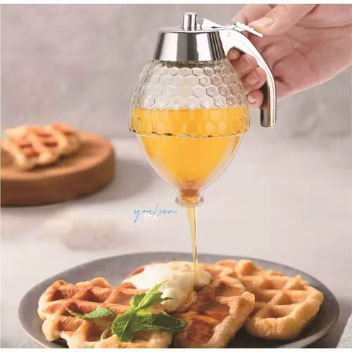 Японская стиль Honeypot Glass удобно сжать бутылку с подарочным наконечником для медовой бутылки с нажатой на утечку горшка для хранения уплотнительного бака