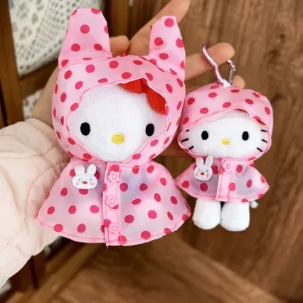 权志龙同款HELLOKITTY凯蒂猫挂件衣服雨披服卡通可爱KT着替12CM萌
