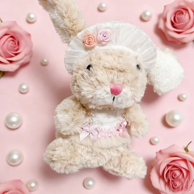 jellycat甜美小兔娃衣创意波奈特复古碎花裙15CM美味兔衣服女生甜