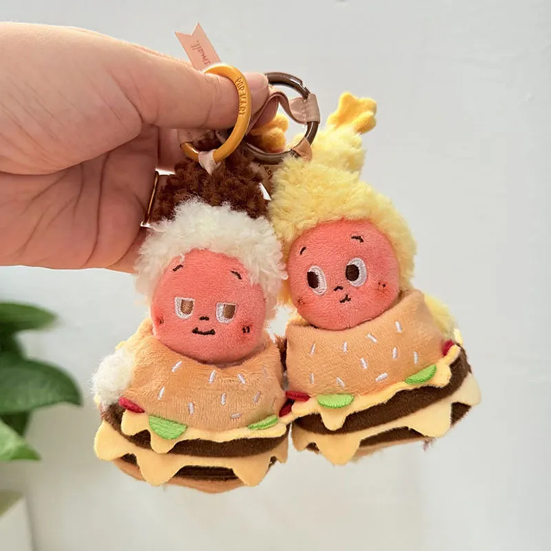 mini星星人挂件美味时刻系列现烤小饼干毛绒公仔衣服小汉堡套装潮