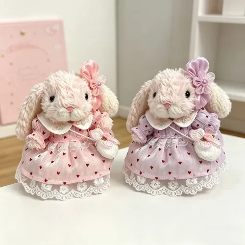JC美味兔衣服甜美小兔连衣裙帽子娃衣20cm蕾丝花边满心蝴蝶包着替