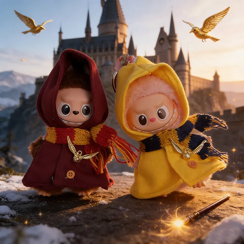 4代迷你Labubu挂件衣服围巾精灵斗篷套装心底密码拉布布娃衣可爱