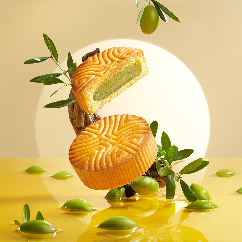 【九饼七味】双合成和合如意晋式月饼枣泥绿豆蓉月饼礼盒720g