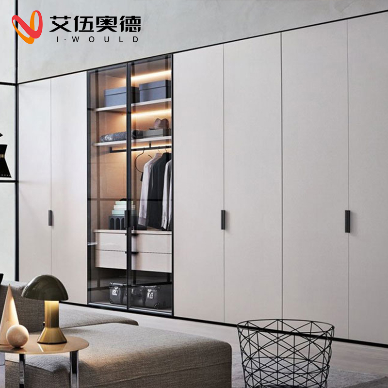 现代简约平开门整体衣柜定制小户型卧室步入式衣柜定做全屋家具