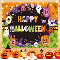 New Halloween event costume cloth, party decoration cloth, pumpkin lantern shooting hanging cloth, terrifying atmosphere background hanging cloth thumbnail 4