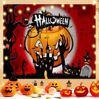 New Halloween event costume cloth, party decoration cloth, pumpkin lantern shooting hanging cloth, terrifying atmosphere background hanging cloth thumbnail 8