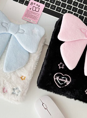 原创ins立体蝴蝶结毛绒A6卡册相册活页内页小卡追星收纳册卡册