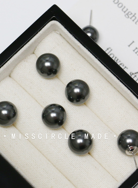 瑟可施家黑色珍珠耳钉女999纯银轻奢高级感气质大气复古2026新款