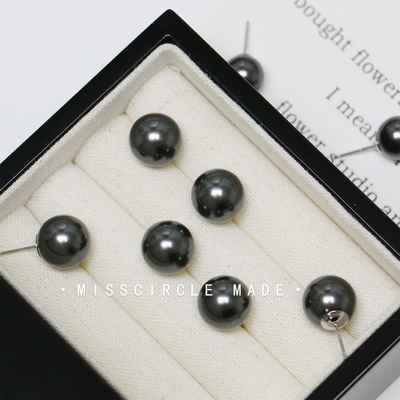 瑟可施家黑色珍珠耳钉女999纯银轻奢高级感气质大气复古2026新款