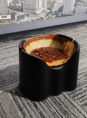 kaleido黑色家用手冲咖啡渣烟灰缸吸异味烟灰缸容器滤纸通用
