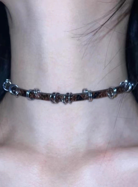 波西米亚高级感choker项圈女甜酷辣妹颈链y2k亚文化锁骨链卫衣链