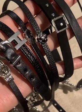 小众设计感黑色皮带扣choker日常百搭脖子配饰短款项圈极简颈环女