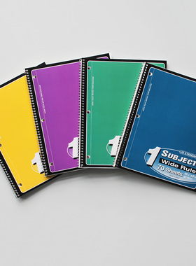 美式1subject经典3孔线圈本宽线距8.88mm窄线7mm带撕线红色分栏线