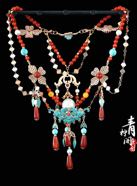 青柠阁软璎珞烧蓝婚嫁华丽项链