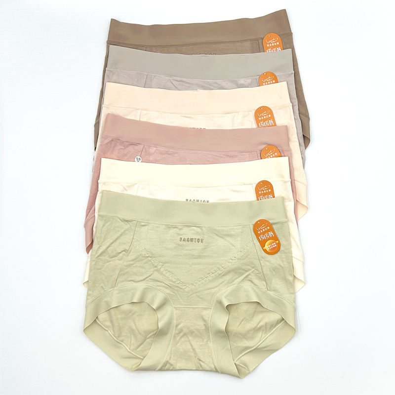 樱姿娜铂金蚕丝暖暖裤925女士中高腰磨毛暖宫蚕丝底裆无痕平角裤