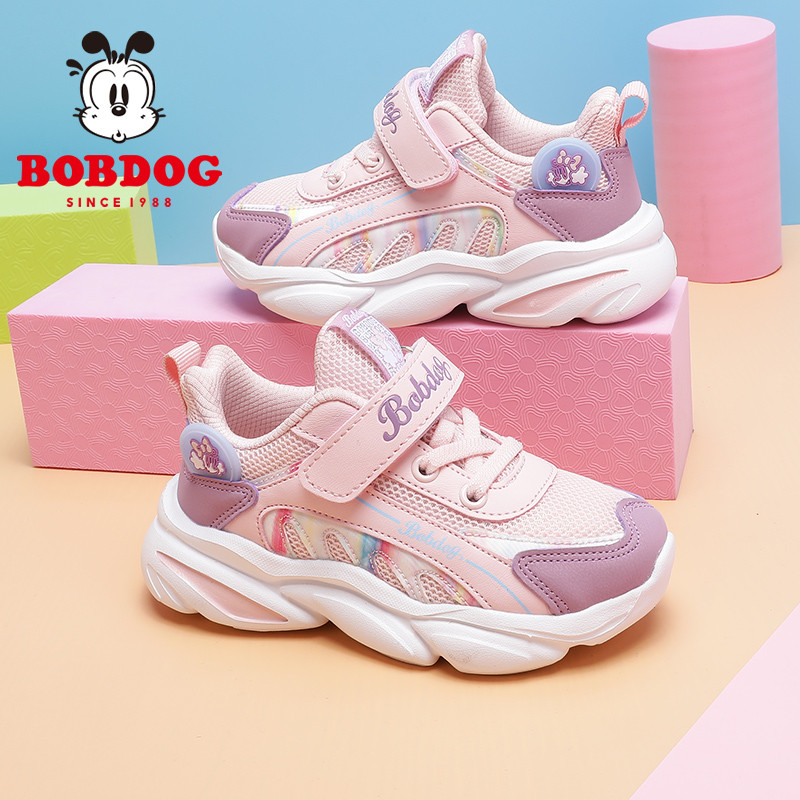 巴布豆女童网面运动鞋休闲透气