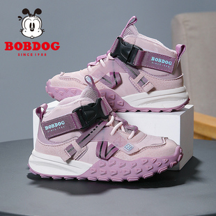 巴布豆旗舰店官方旗舰女童鞋子2023秋冬新款加绒二棉鞋女孩运动鞋