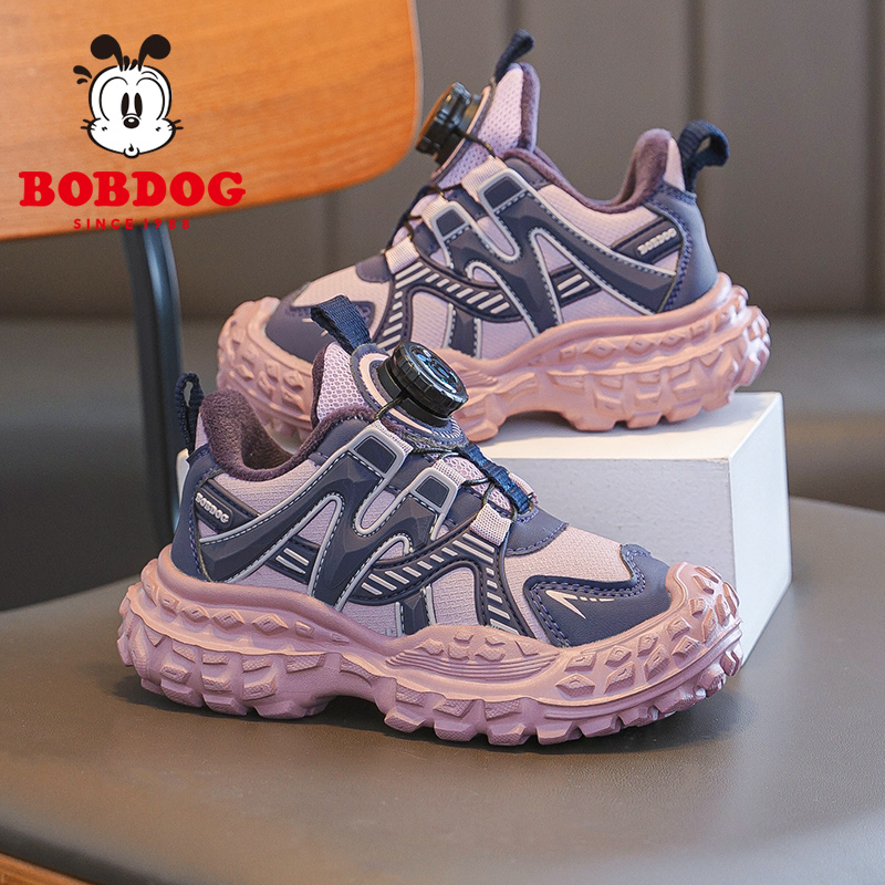 巴布豆童鞋女童鞋2024新款秋冬学生加绒保暖二棉鞋冬季儿童运动鞋