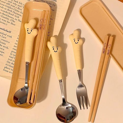 筷子勺子叉子三件套可爱成人学生