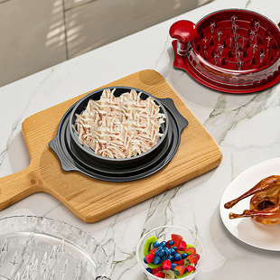 跨境鸡肉碎肉器撕肉切丝碎绞馅机辅助工具透明盖Chicken shredder