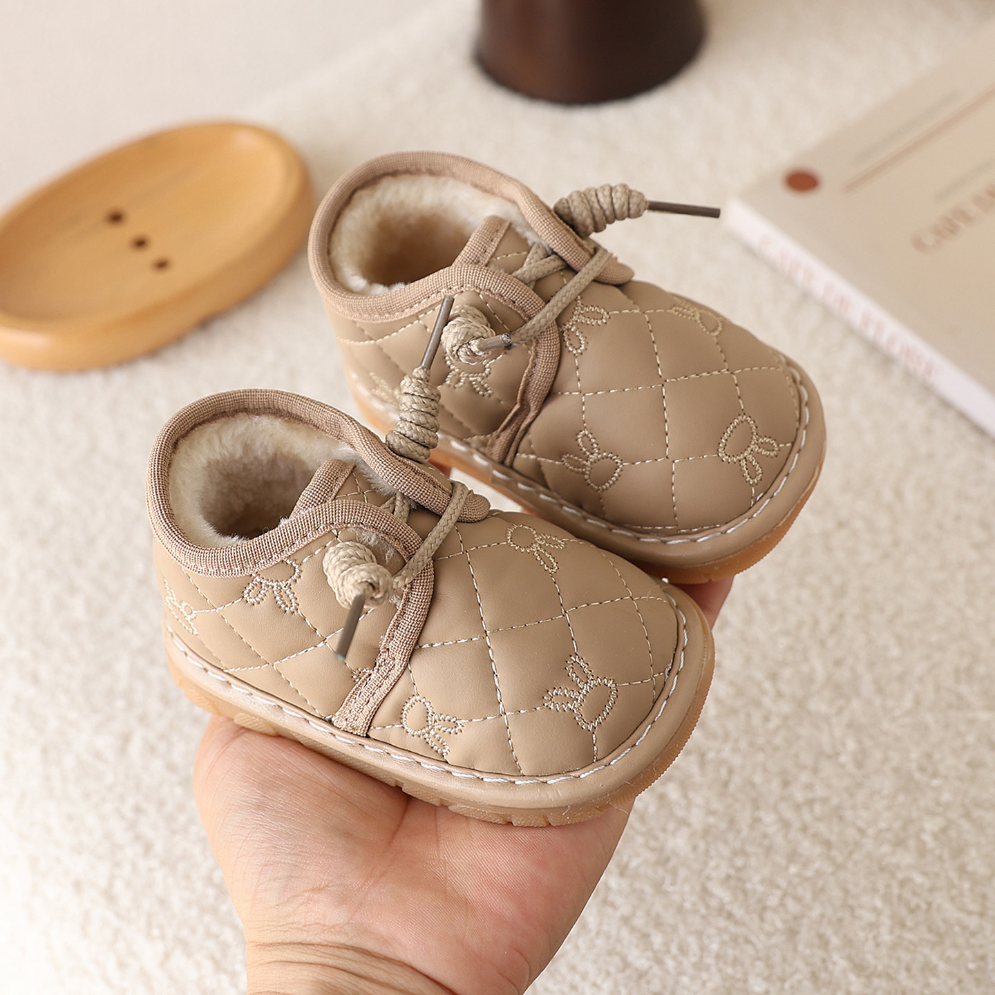 婴儿棉鞋秋冬季新款保暖加绒叫叫鞋0-1一2岁男女宝宝系带防掉棉鞋,童鞋/婴儿鞋/亲子鞋,学步鞋,淘宝优惠券,粉丝福利购,淘宝优惠卷