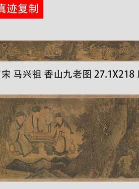 宋马兴祖香山九老图宋画山水人物画Y芯真迹复制品装饰临摹