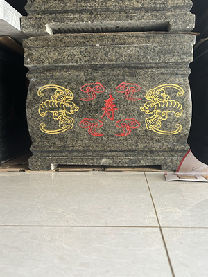 黑石材骨灰盒花岗岩石棺整石雕刻石箱保护箱石盒墓穴骨灰盒保护罩