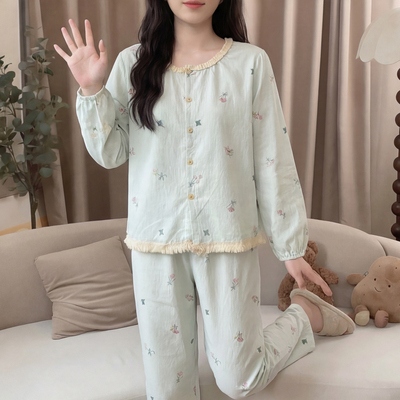2026新款睡衣女春秋季长袖云朵棉法式温柔公主风流苏家居服套装夏