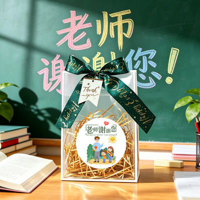 教师节礼品袋透明小号精致礼盒空盒伴手礼手提袋生日礼物包装袋子