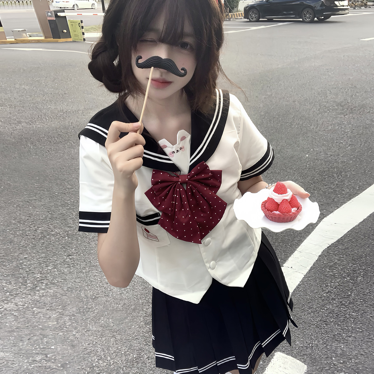 奈香娜原创【小甜鼠】正版jk制服日系甜美可爱收腰水手服学院套装图片