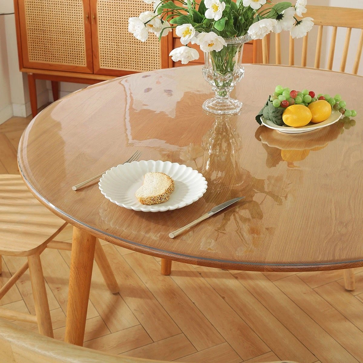pvc圆形餐桌垫免洗防水台垫2米实木圆桌桌布桌面保护垫1米5园卓垫