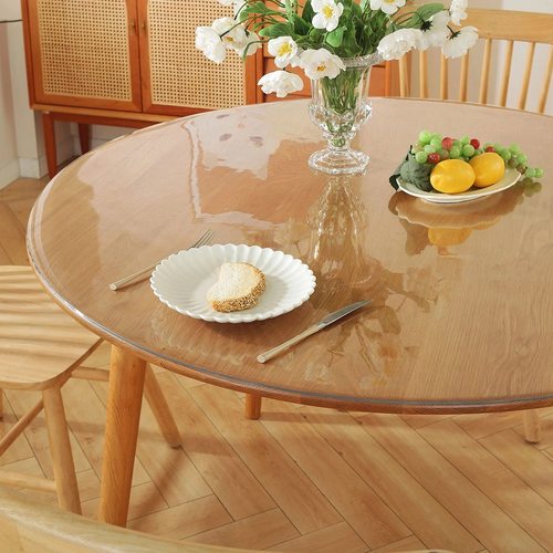 pvc圆形餐桌垫免洗防水台垫2米实木圆桌桌布桌面保护垫1米5园卓垫