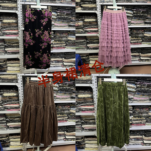 秋冬印花丝绒毛呢半身裙 NO退NO换4 清仓特价