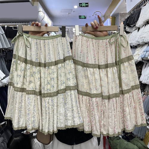 系带蛋糕裙森系甜美显瘦