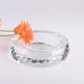 烟灰缸圆型创意潮流家用客厅办公室大气简约水晶玻璃烟缸定制logo