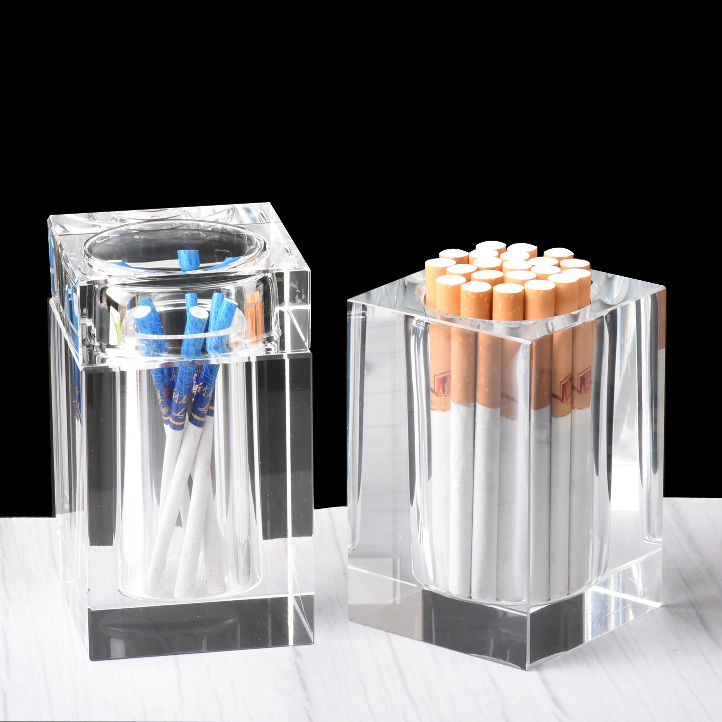 水晶玻璃烟盒烟筒烟架创意欧式